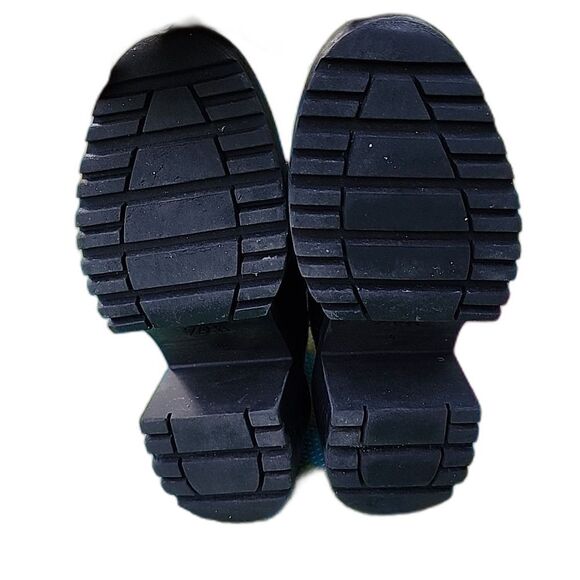 Zara Boots Womens Sz 5.5 US 36 EU Black Leather Chelsea Ankle High Block Heel - Picture 6 of 9